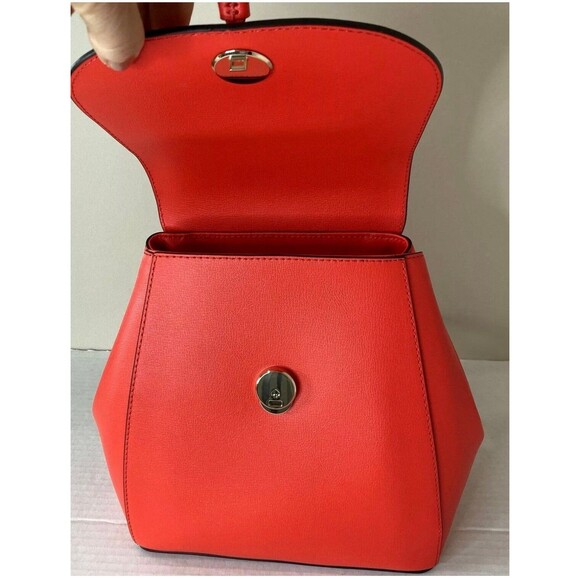 New Kate Spade Adel Medium Flap Backpack Leather Geranium (Orange Red) - Picture 5 of 7